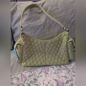 Vera Bradley Pocket Hobo Key Lime Purse With Turquoise Lining With Tags